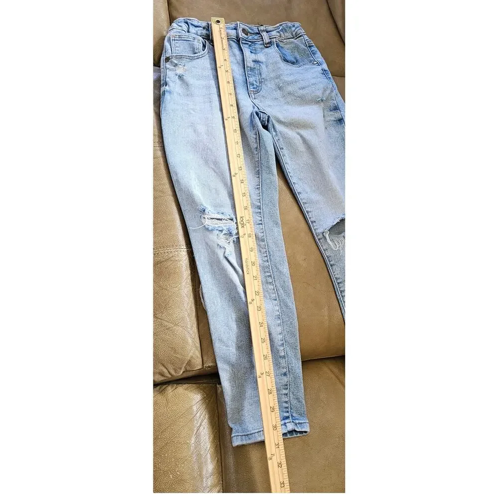 Art Class Girls Straight Leg Jeans with Holes, Size 10